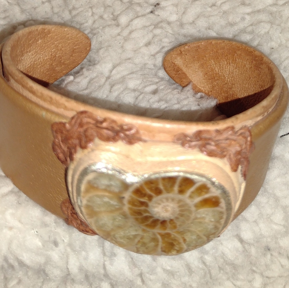 Leather & Resin cuff bracelet